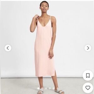 Everlane Japanese silk slip dress pink